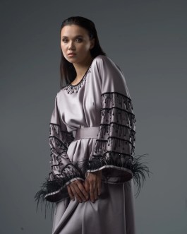 OBSIDIA GRAY JALABYA DRESS