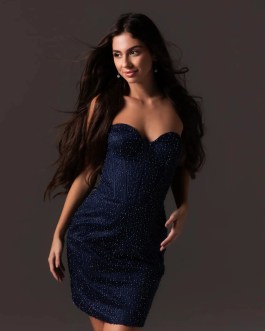 STELLIA NAVY BLUE NIGHT DRESS